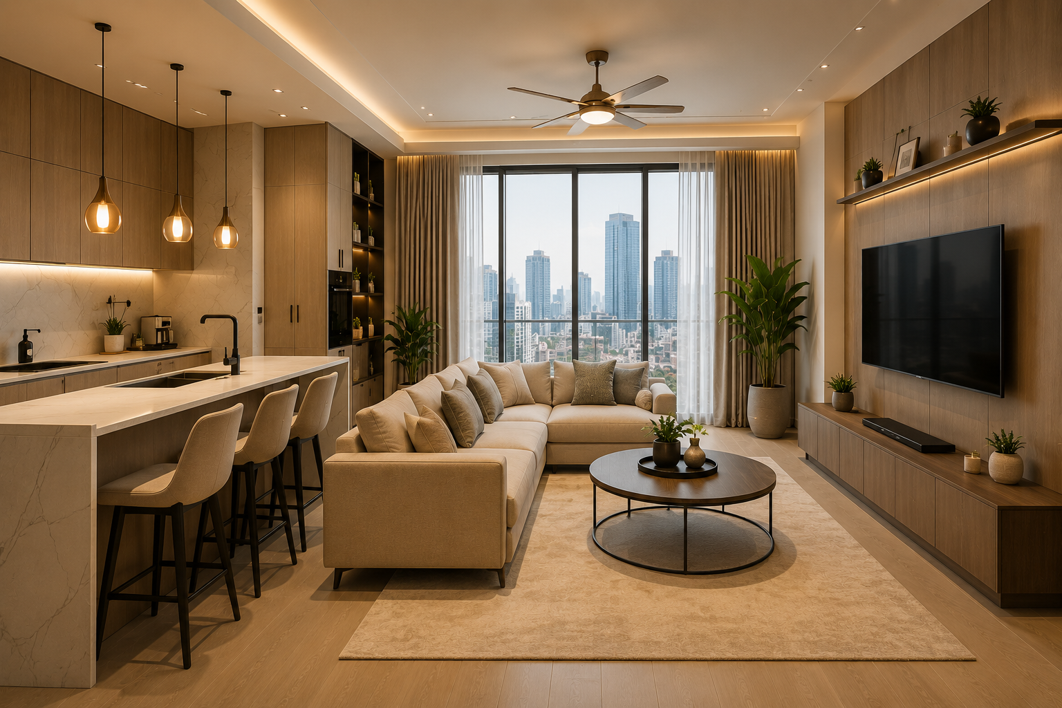 Modern apartment setup